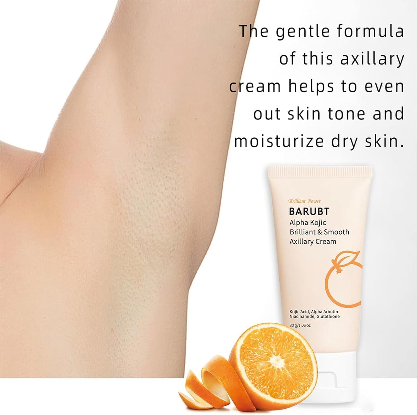 Kojic Acid Underarm Whitening Cream – Reduce Black Armpits, Knees, Inner Thighs, Bikini & Intimate Areas. Fast-Absorbing, Reduces Odor & Smooths Skin