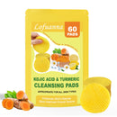 Feeliville Turmeric Kojic Acid Pads, Kojic Acid and Turmeric Cleansing Pads, Infused Foaming Exfoliating Pads for Dark Spots, Dull Skin, Unclog Pores, Helps Balance Skin Oil And Water(60 Pads)