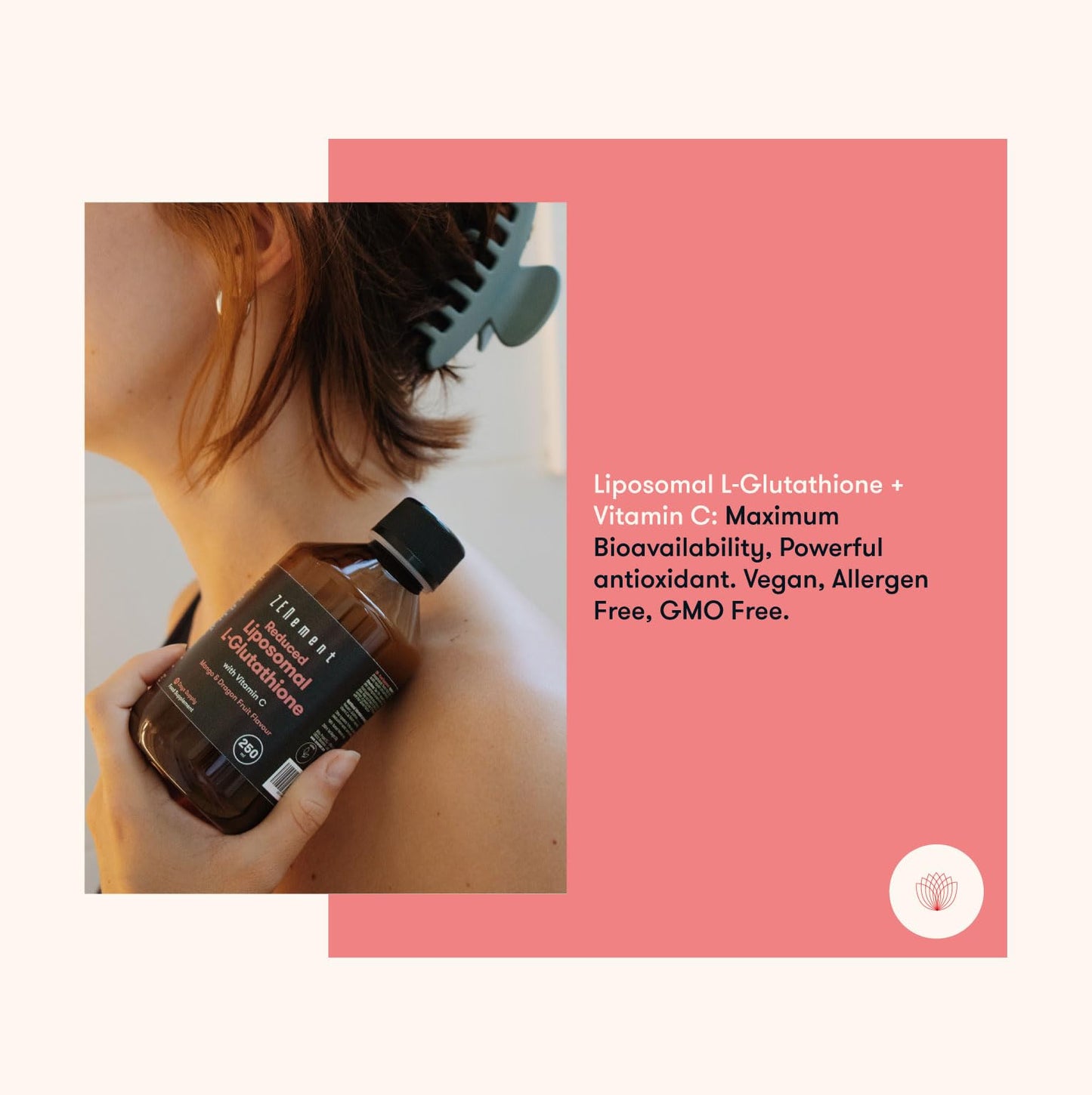 Liposomal Glutathione Reduced, 98%+ Highly Purified and Highly Bioavailable | with Vitamin C Liposomal | Powerful Antioxidant for Optimal Cell Protection | Non-GMO | 250ml | Zenement