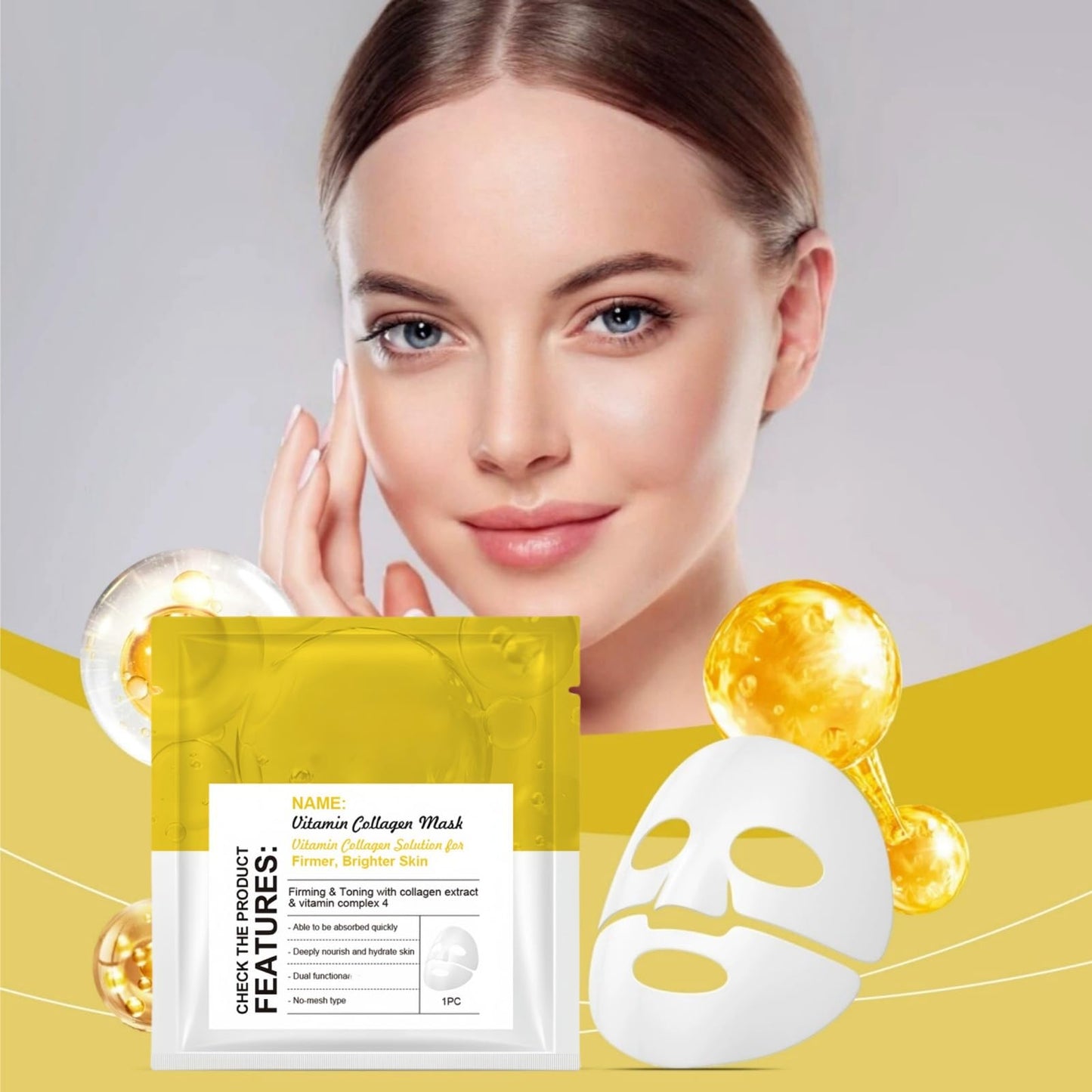 SingHao 2 PCS Bio Collagen Face Mask,Collagen Real Deep Overnight Masks,Deep Collagen Overnight Hydrating Face Mask,Real Dee/p Ma/sk,Colla/gen Night Wrapping Mask,Firm Skin De/ep Hydrating Ma/sk for Women