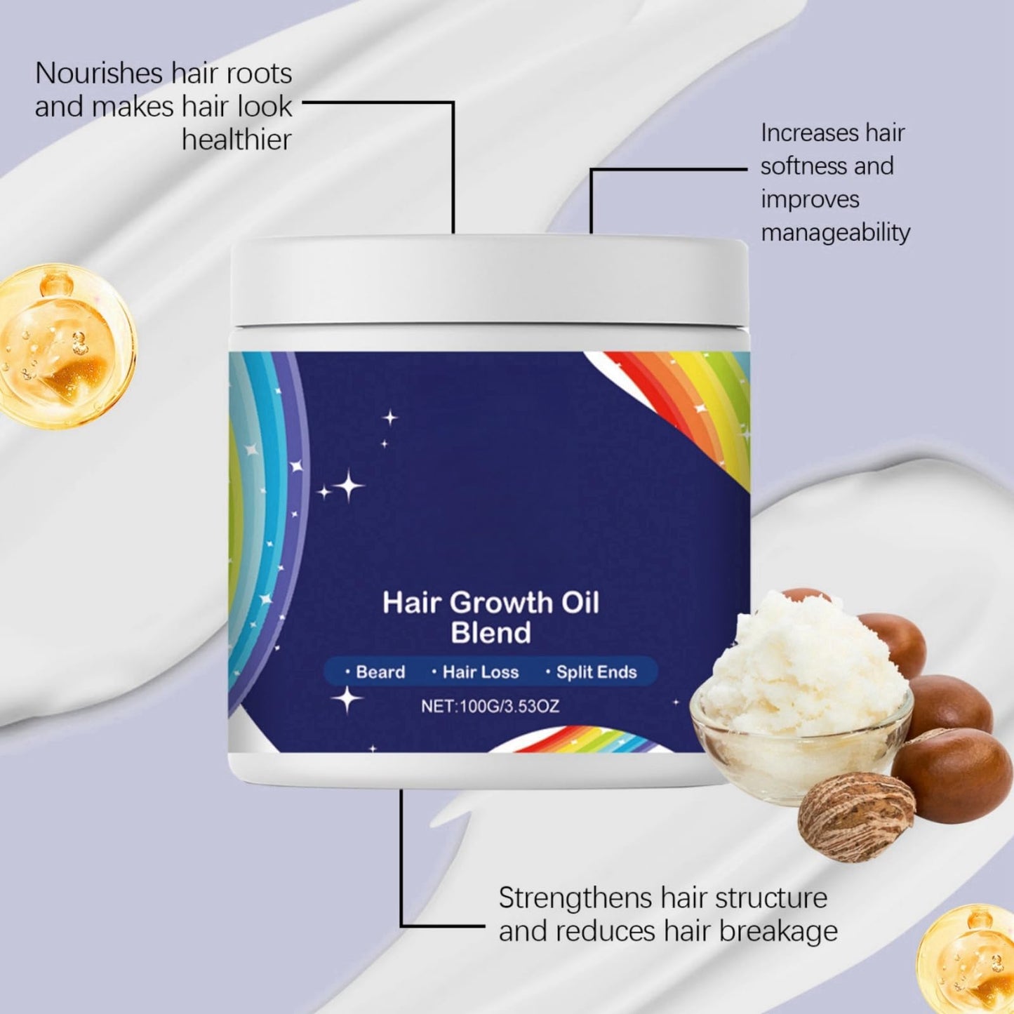 SingHao No Ba/ld Hair Growth Oil Blend,Deep Conditioning Hair Mask,Hair Mask for Hair Growth,Ha/ir Ma/sk for Dry and Damaged H/air,Natural No Bald Ha/ir Grow/th Serums,Nourishing Ha/ir Care Strengthening Oil