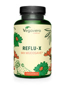 Vegavero Reflu-X Complex | Natural Antacid | Stomach Capsules for Reflux and Gastritis | with Mucosave®, Olive Leaf Extract, Sodium Alginate, Chamomile | NO Additives | 120 Capsules | Vegan