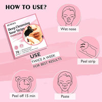 AUSLKA Blackhead Pore Strips - 70 Counts, Blackhead Remover- Deep Cleansing Charcoal Strips - Black Head Nose Strips -Black Head Remover