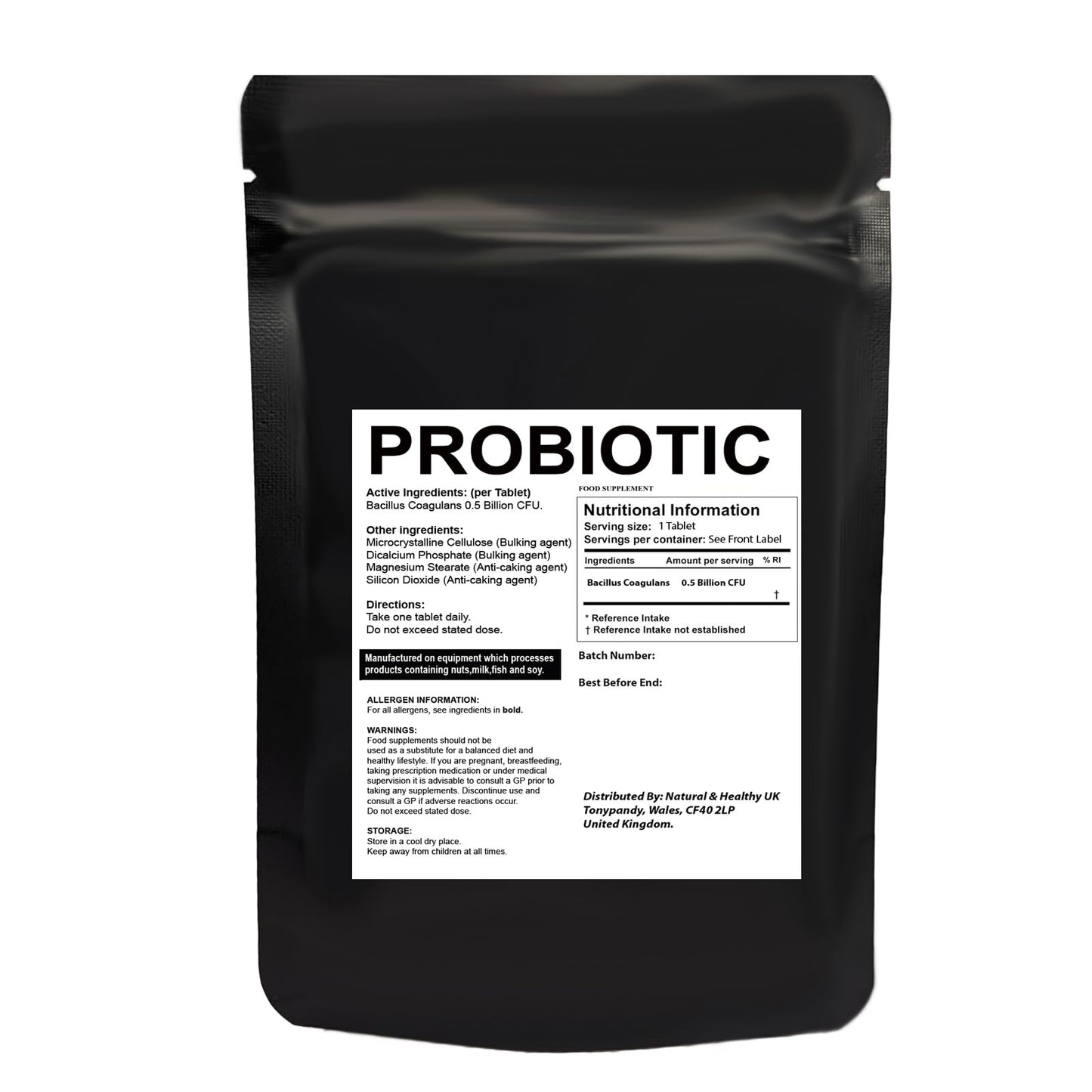 Generic 360 Probiotic Tablets - 500 Million CFU Bacillus Coagulans - Digestive Support & Gut Health - Daily Probiotic Supplement - 360 Count - Small Tablets, Easy to Swallow
