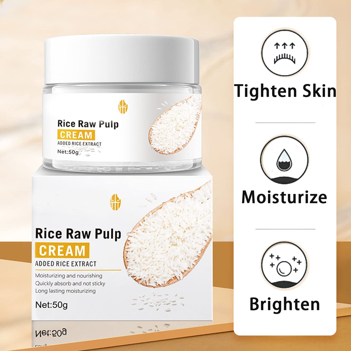 DMQ Rice Face Cream,Hydrating Face Moisturiser,Rosacea Cream for Face,High Firming & Deep Nourishing,Natural Rice Moisturising Cream Face,Brightening Face Cream,Sensitive Face Cream,Anti Aging Elasticity
