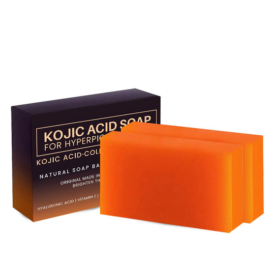 GCVSE 2Pcs Kojic Acid Soap, Kojic Acid Soap Original for Deep Facial & Body Skin Cleaning, Skin Moisturizing & Lightening, Even Skin Tone (2 x 100G)