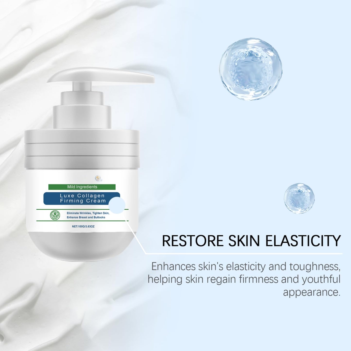 ISBEAUSOLS Skin Tightening Rejuvenating Cream - Collagen Skin Firming Cream - Ultra Firming & Revitalizing Cream - Skin Firming Body Cream For All Skin Types - Nourish,Tender Skin 100g