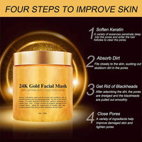 Chenkxin 24K Gold Facial Mask, Gold Peel Off Mask, Rejuvenating Collagen Face Mask For Flawless Skin, Reduces Fine Lines & Wrinkles, Clears Acne, Minimizes Pores, Moisturizes & Firms Up Your Skin, 250g