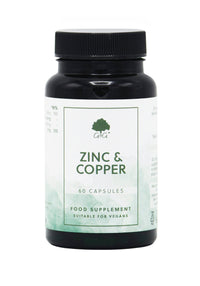 Zinc & Copper Supplement | 15mg Zinc & 1mg Copper per Capsule | 60 Vegan Capsules | G&G Vitamins