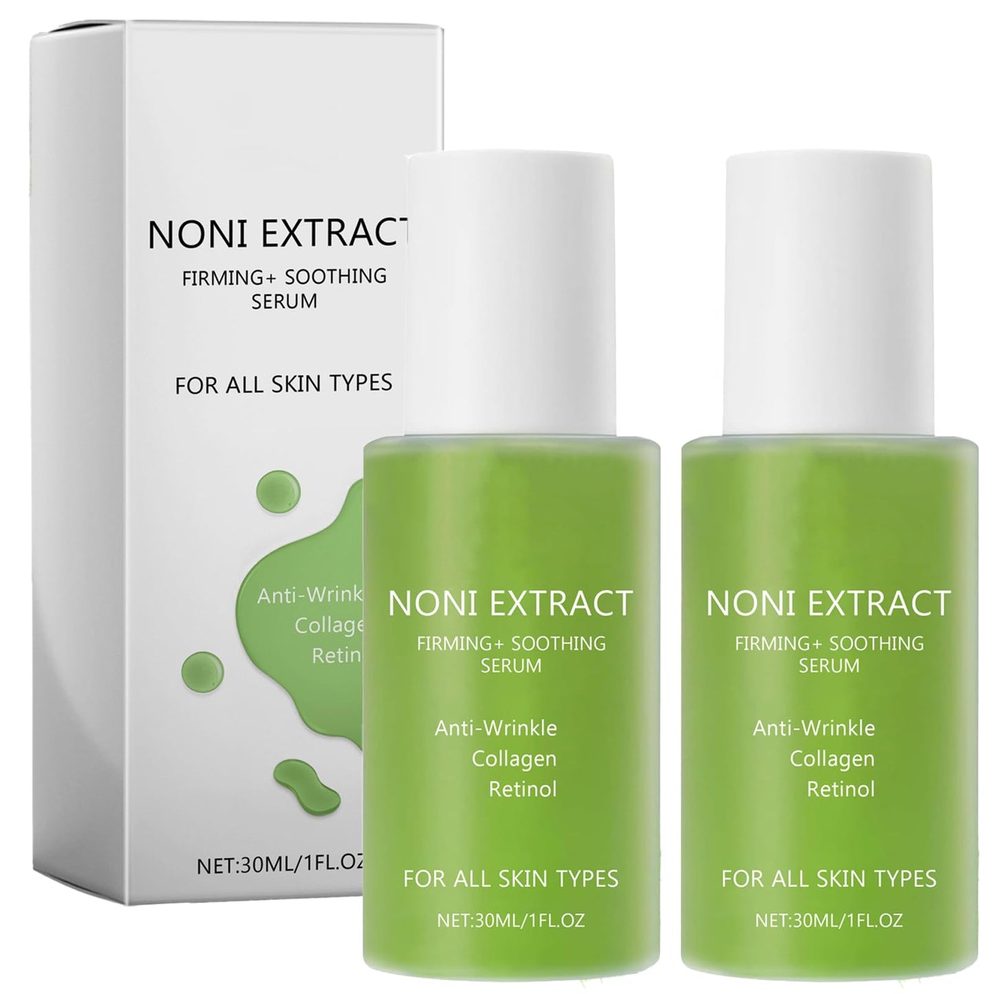 DOOCECIY 2 PCS Noni Ampoule Serum, Moisturizing Anti-Wrinkle Noni Serum for All Skin Types