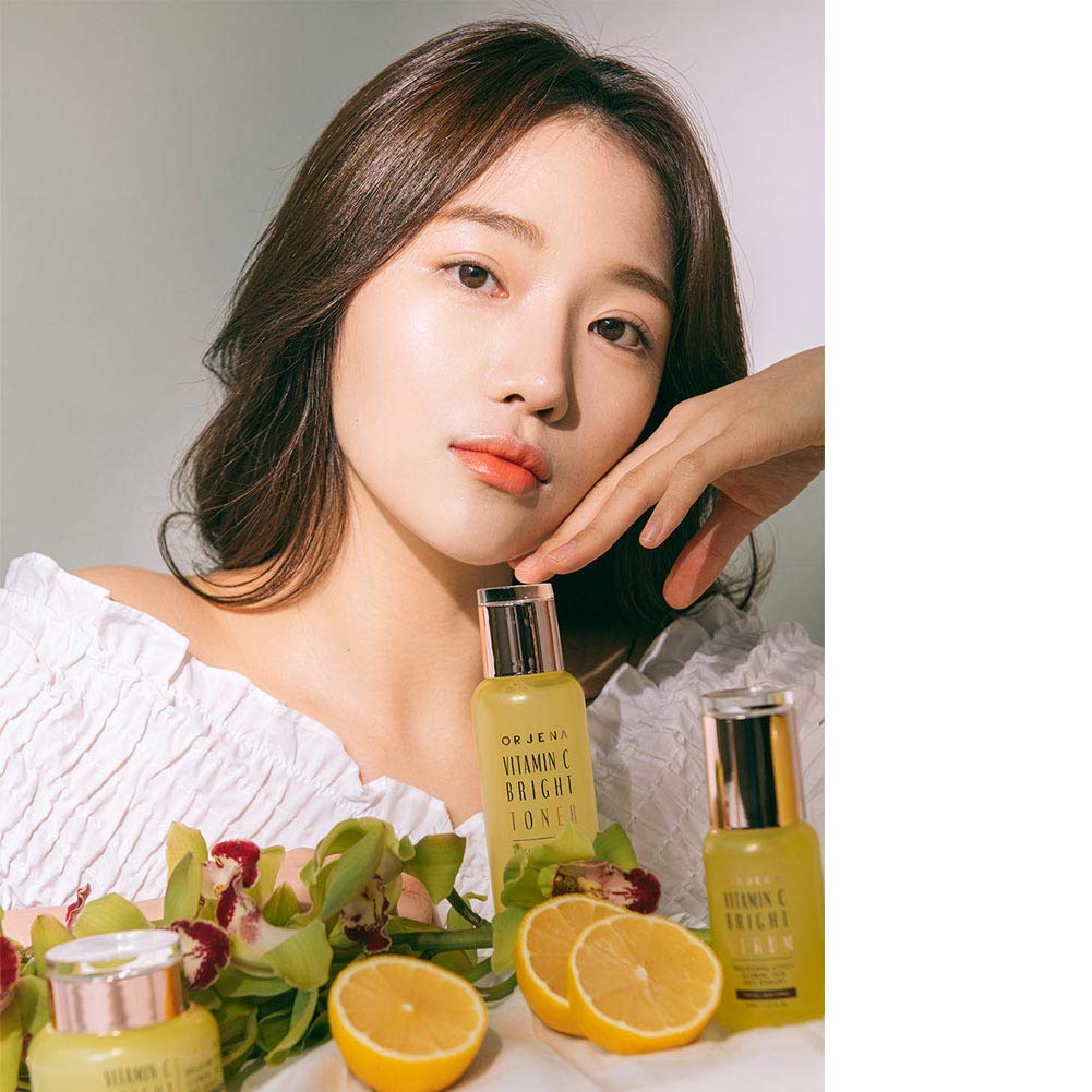 ORJENA Vitamin C Bright Emulsion - Facial Lotion - Brightening Effect, Glowing Skin, Anti-Oxidant - Multi Vitamin Complex, Pantheonol, Niacinamide - for All Skin Types, 100ml Net Wt