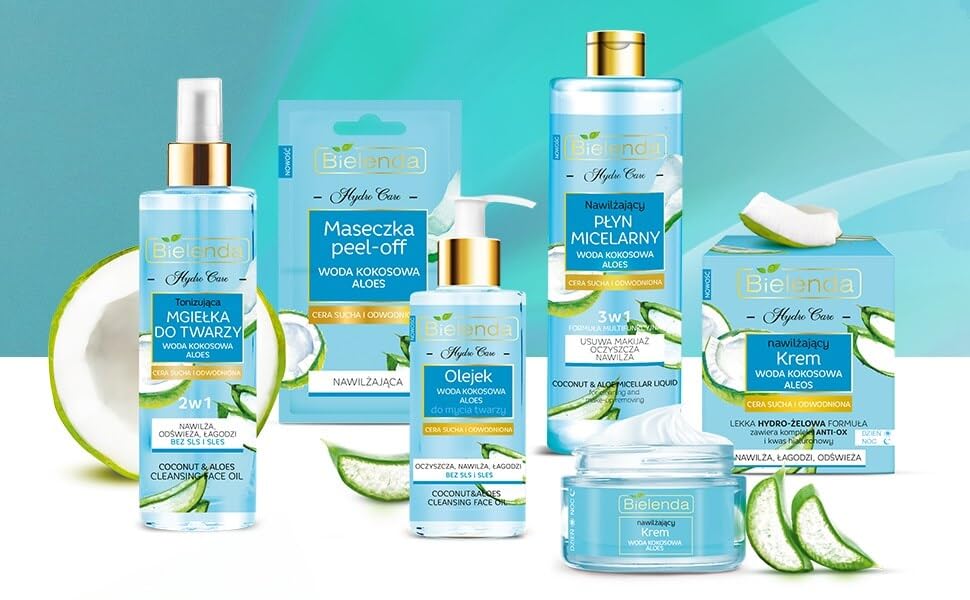 Hydra Care Coconut and Aloe Moisturizing Light Cream for Dry and Dehydrated Skin Bielenda