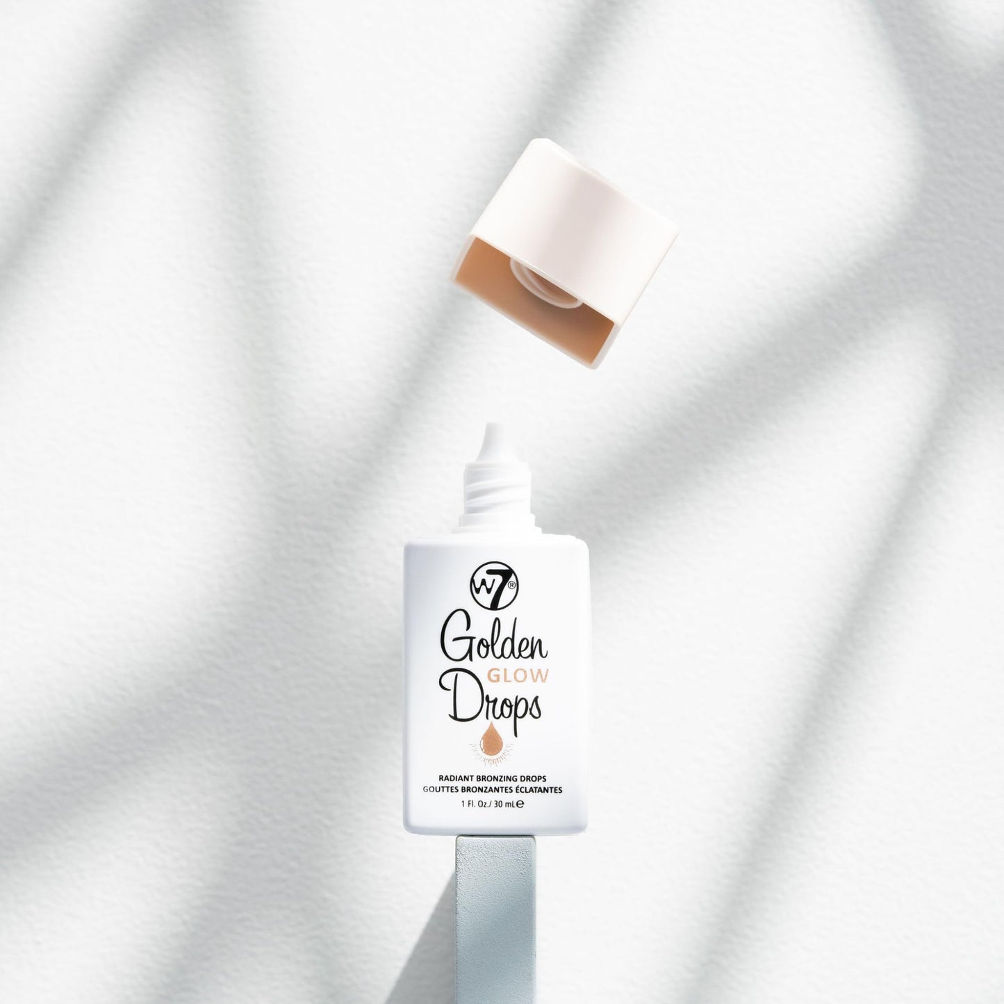 W7 Golden Glow Drops & Brush Duo - 2 Piece Set - Liquid Bronzing Drops & Face & Body Applicator Brush