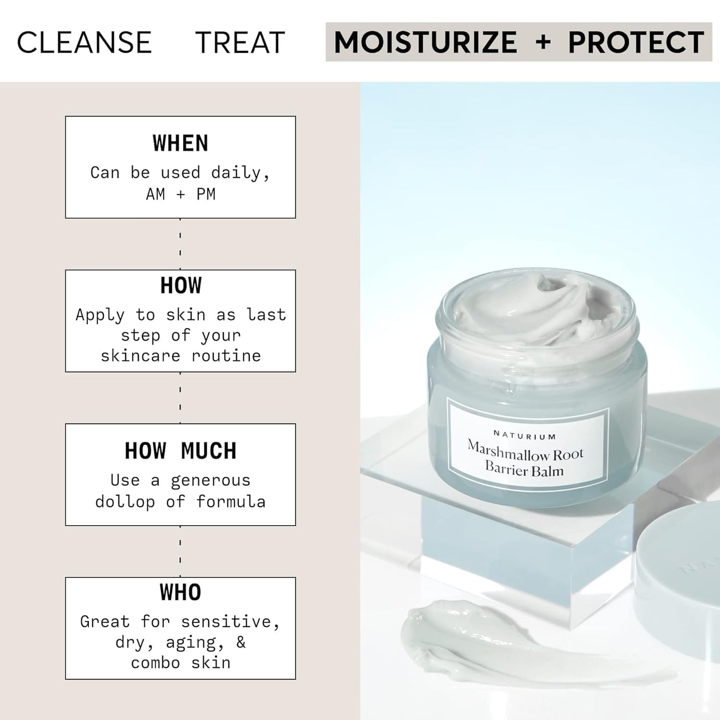 Naturium Marshmallow Root Barrier Balm, Face Balm Moisturiser for Hydrating Skin | 1.7 OZ / 50 G