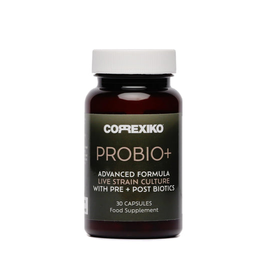 CORREXIKO Probio+ Probiotic Tablets - Advanced 12 Strain Culture - Contains Prebiotics & Postbiotics for Gut Health - Supports Digestion, Immune Health & Reduces Bloating - 30 Capsules, 1 Month Supply