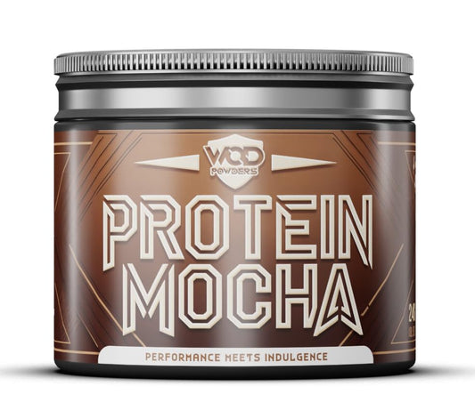 Protein Mocha | High Protein, Barista Grade Mocha, Grass-fed Bovine Collagen | 240g Tub with Scoop | Branded TrueStart with Hydrolysed Collagen | 6 Grams of Protein per Cup - Made by WOD Powders
