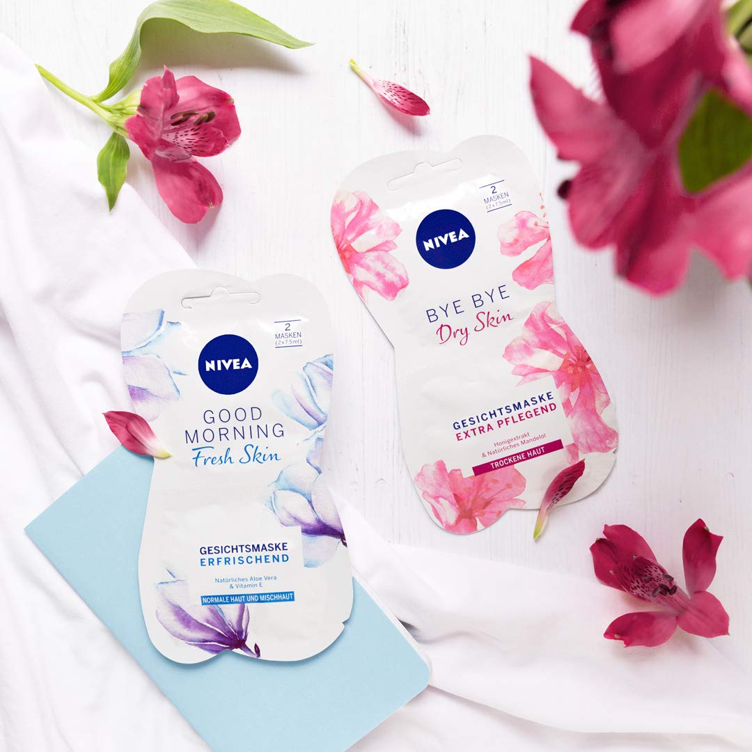 NIVEA Bye Bye Dry Skin Face Mask in 1 Pack (1 x 15 ml), Intensive Face Care Mask Soothes the Skin, Skin Care Mask for Dry Skin