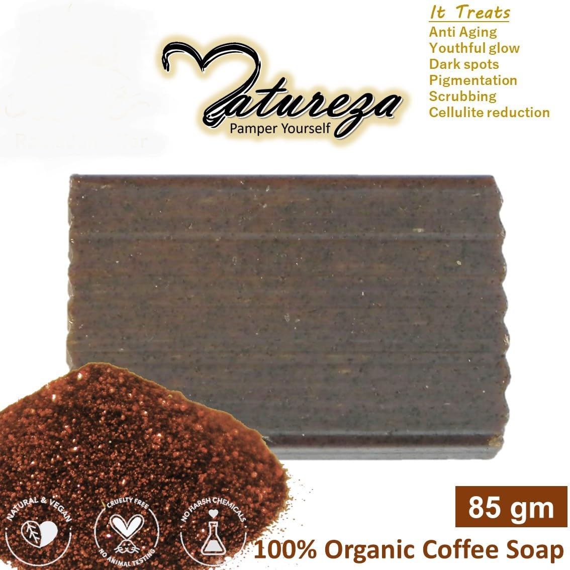 Generic Handmade Organic Coffee scrub soap Anti Acne Anti aging 90g