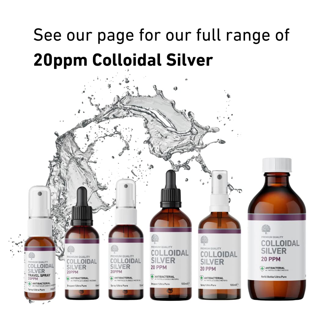 Natures Greatest Secret Nature's Greatest Secret Premium Quality Antibacterial 20ppm Colloidal Silver Bottle 300ml