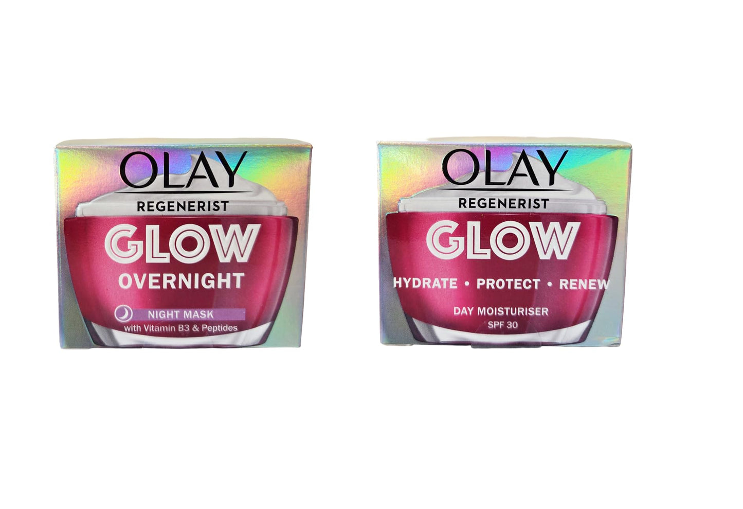 Olay Regenerist Glow Duo – Overnight Night Mask 50ml & SPF 30 Day Moisturiser for Radiant Skin 50ml