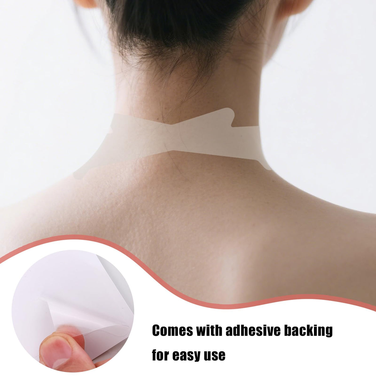BOXOB 20pcs Invisible Neck Lift Tape, Semi-Transparent Neck Tightening Strips Reusable Skin Wrinkle Patches for Saggy Skin & Wrinkles
