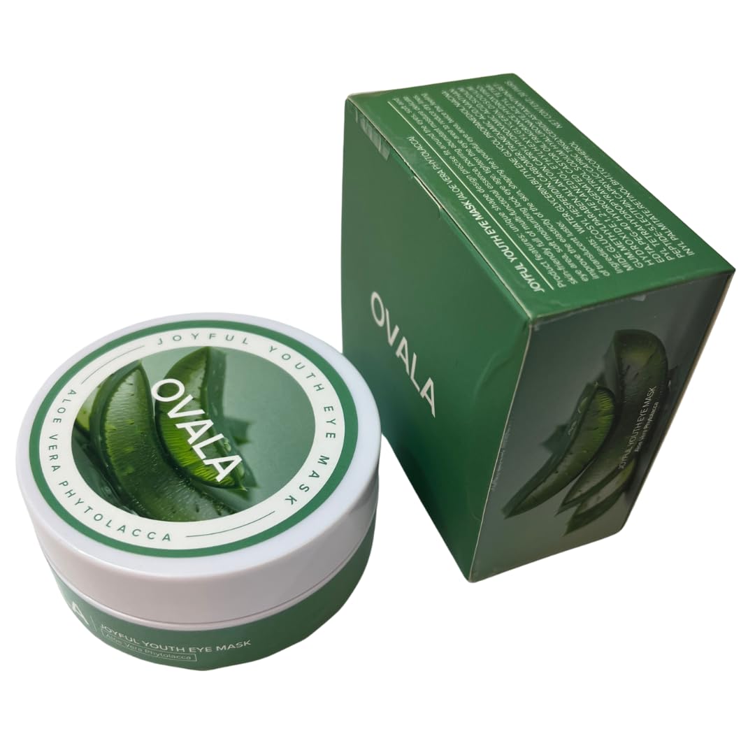 OVALA 60 PCS Aloe Vera Eye Masks, Gel Collagen Under Eye Patches for Puffy Eyes and Dark Circles Treatments, Reduce Wrinkles and Fine Lines Undereye Patches
