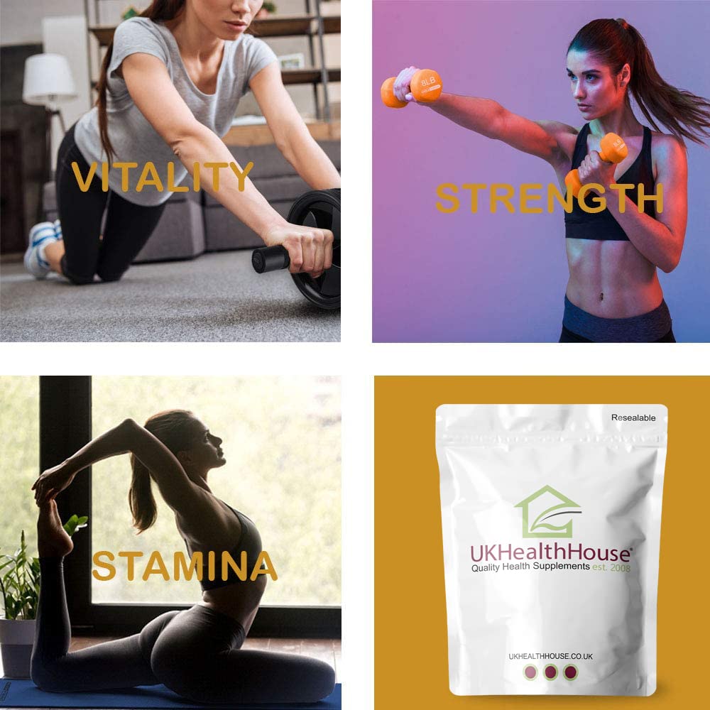 UKHealthHouse Premium Maca Root 1 kg Powder - Raw (Strong 4 Root Peruvian Superfood) 100% Maca Korzeń Proszek High Peruvian Energy Support