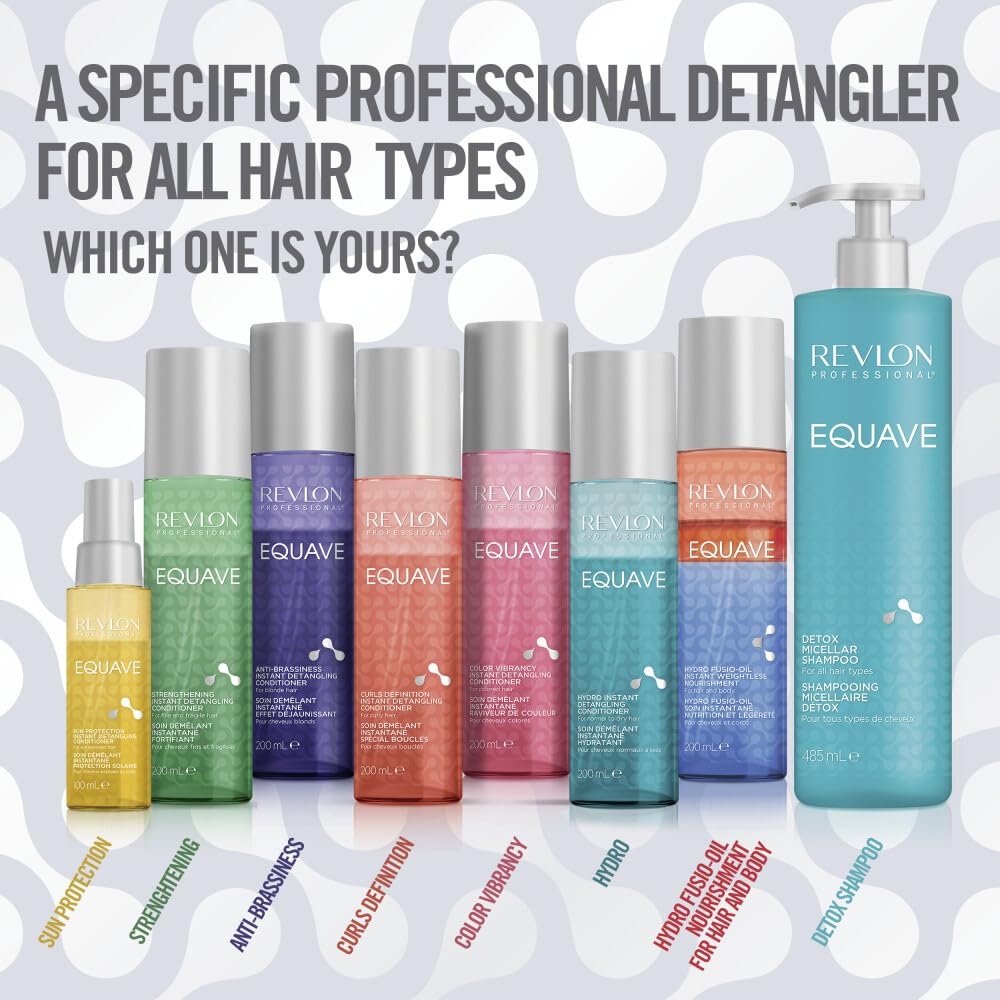 REVLON PROFESSIONAL EQUAVE ANTI-BRASSINESS BI-PHASE DETANGLING CONDITIONER, Conditioner For Blonde, Grey, and Bleached Hair, Leave-In Conditioner, Anti-Brassiness Leave-In Conditioner, 200ml
