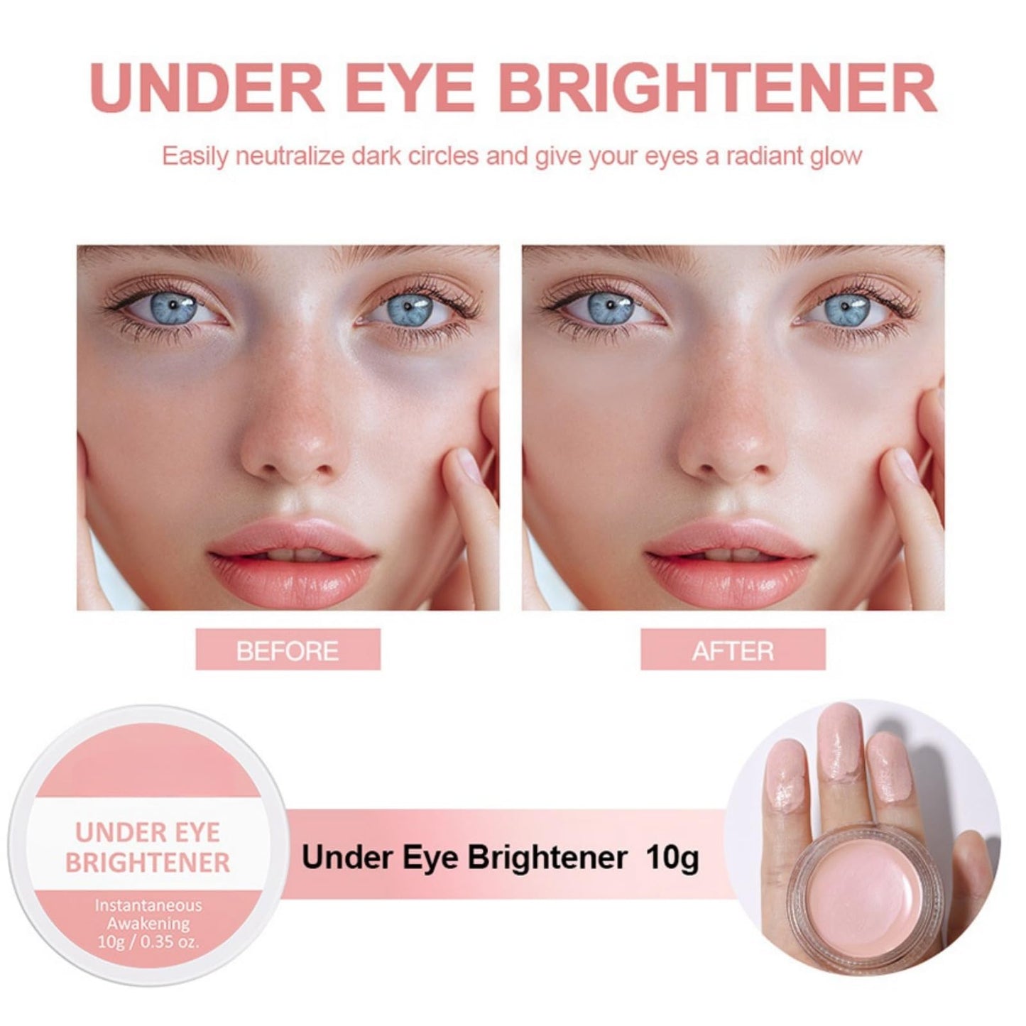 Xinyig Under Eye Brightener,Eye Concealer Instant-Anti Aging Eraser,Instant Anti Age Eraser Eye Concealer,Colour Correcting Eye Brighte/ner,Correcting Eye Brightener & Primer Dark Circles,Korean Makeup