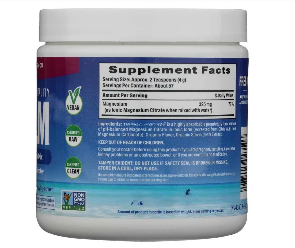 Generic Calm Magnesium Drink Mix Raspberry Lemon Flavor, Vegan 227g