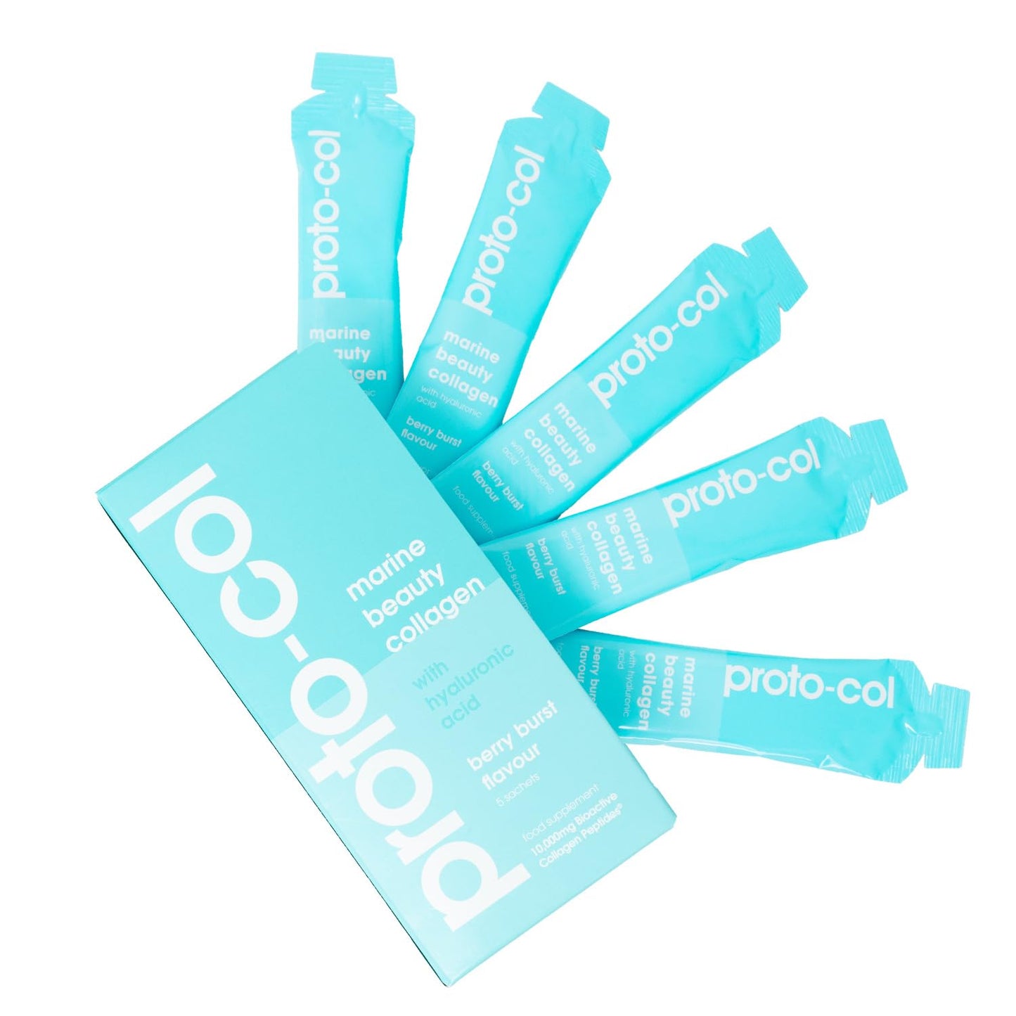 Proto-Col Taster Pack- 5 x 30ml Proto-col Premium 10,000mg Marine Collagen Sachets with Hyaluronic Acid, Vitamin C, UK Made, Premium Sourced, High Absorbtion, Skin Health, Hydration & Anti-Aging Support.