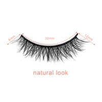 EMEDA Natural lashes with glue and tweezers 5 Pair Natural look eyelashes with lash glue 3D Short Natural false lashes Kit Strip Fake Lashes With Applicator (Natural 1)