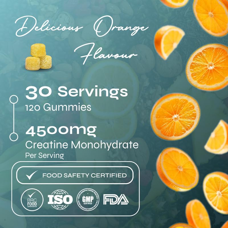 Known Vegan Creatine Gummies Value Pouch – 4500mg Creatine Monohydrate – Orange Flavour – 120 Gummies 30 Days Supply – Third-Party Tested