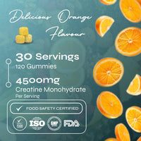 Known Vegan Creatine Gummies Value Pouch – 4500mg Creatine Monohydrate – Orange Flavour – 120 Gummies 30 Days Supply – Third-Party Tested