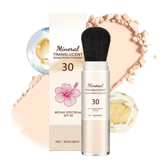 ISBEAUSOLS Powder Sunscreen - Scalp Sunscreen - Mineral Powder Sunscreens Brush - SPF 30 Mineral Suncream for Face - Matte Sun Protection Pow-der Brush - Scalp Spf - Lasting Lightweight Breathable