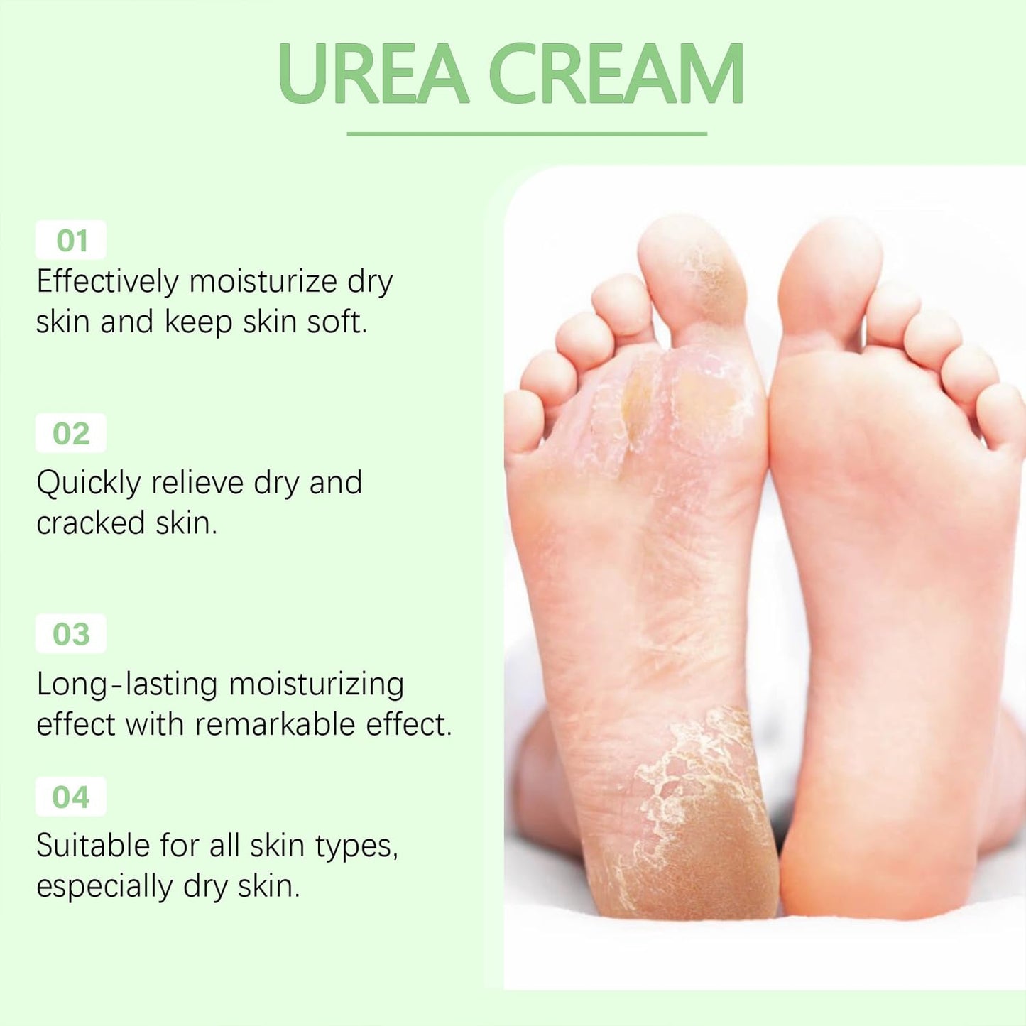 Generic 40% Urea Cream,Cracked Heel Repair Cream For Feet and Hand,Foot Cream for Cracked Heels and For Dry And Hard Skin Dry Skin,Urea Cream 40 Percent for Feet,Maximum Strength for Hand, Foot and Body Care