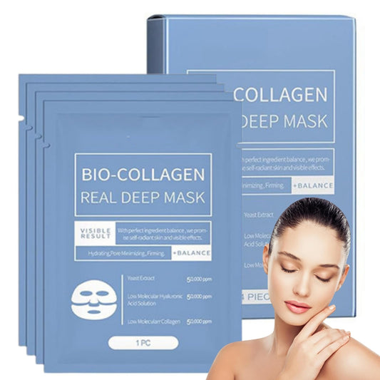 8pcs Bio Collagen Mask - Bio-Collagen Face Mask - Collagen Anti Wrinkle Mask, Bio-Collagen Deep Mask, Hydrating Overnight Hydrogel Mask, Pore Minimizing, Elasticity