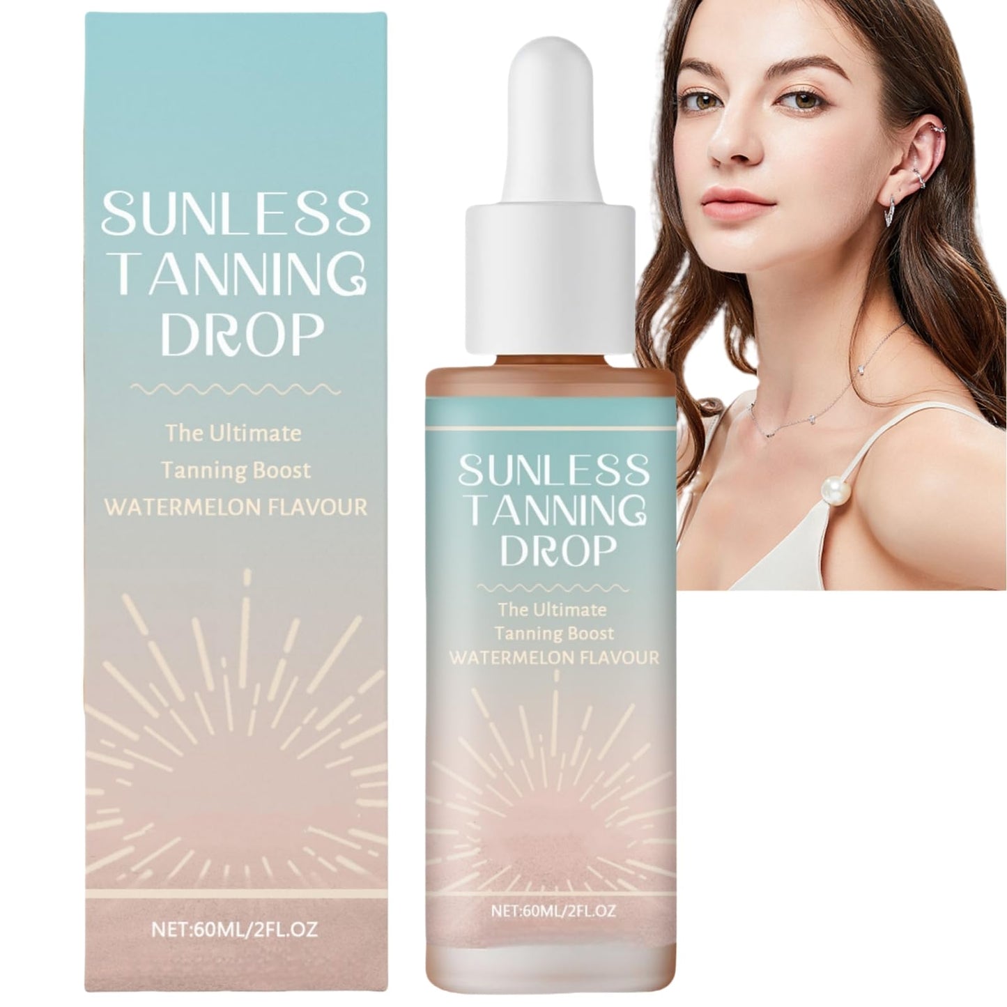 OuXing Sunless Tanning Drops,60ml Nourishing Tan Enhancer Dro-ps,Ta-n-ning Dr-ops,Self Tanning Dr-ops,Body T-a-n Dro-p,T-an without UV Damage,Ta-n Accelerator for Sun,Ta-nning Drops Face