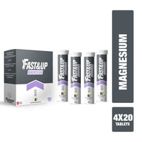 FAST&UP Fast&Up Magnesium - 300mg Magnesium & 10mg Zinc - Saver Multipack - 80 Tablets (4 x 20) - Tasty Blackcurrant & Lime Flavour