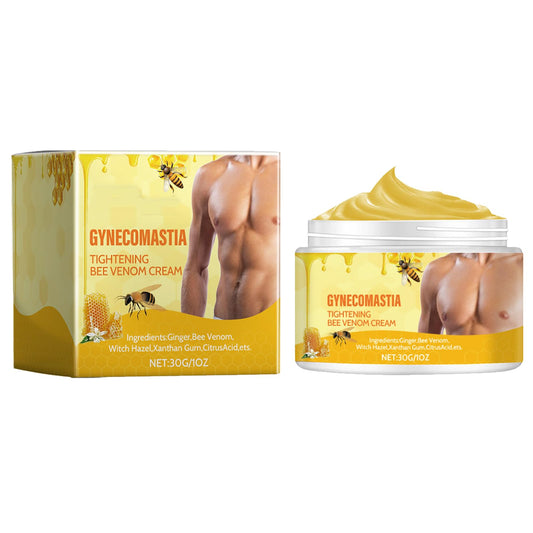 GNAUMORE Bee Venom Chest Tightening Massage Cream,Gynecomastia Tightening Cream,Gynecomastia Cellulite Reduction Cream,Male Chest Massage Cream,Natural Man Chest Creams for Tummy Belly And Waist 30G