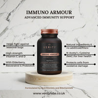Verity Labs VERITY LABS Immuno Armour Cold and Flu | High Strength Immunity Support | Vitamin C, Vitamin D, Zinc, Elderberry, Probiotics, NAC Supplement