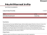 Shiitake 1000mg Mushroom Gummies by Known Nutrition | Natural Immune Support | Delicious Natural Cherry Flavour | 60 Two-a-Day Vegan Gummies (One Month’s Supply) (Shiitake)