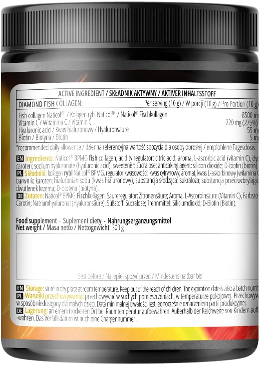 APOLLO'S HEGEMONY Diamond Fish Collagen 300g: Premium Fish Collagen 8500 mg Per Serving - 30 Servings - Supports Joint & Skin Health - by Apollo’s Hegemony