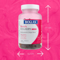 Bioglan Collagen Gummies | 1000mg | Hydrolysed Marine Collagen | Biotin | Selenium & Vitamin C | Strawberry Flavoured | 60 Gummies