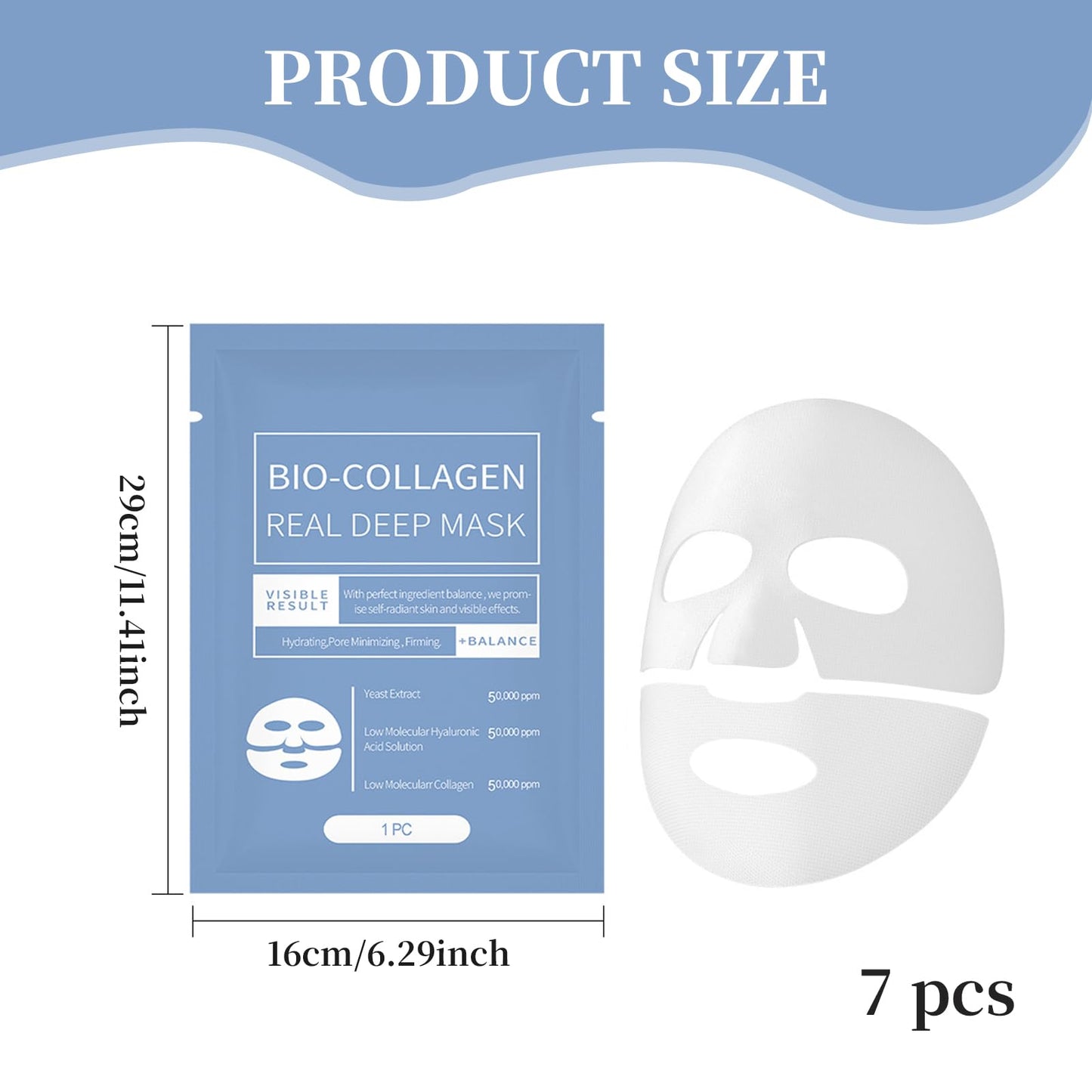 Benaewa 7 Pcs Bio Collagen Face Mask Overnight, Bio-Collagen Real Deep Masks, Hydrating for All Skin Types