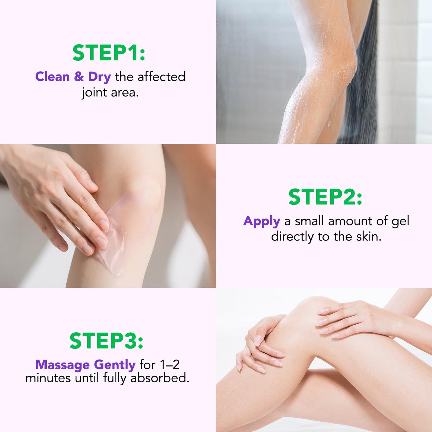 Joint Purple Gel, Natural Safe Purple Relief Soothing Massage Cream, Joint Activities Throughout The Body, Effective Relief for Back, Neck, Hands, Kneel, Waist
