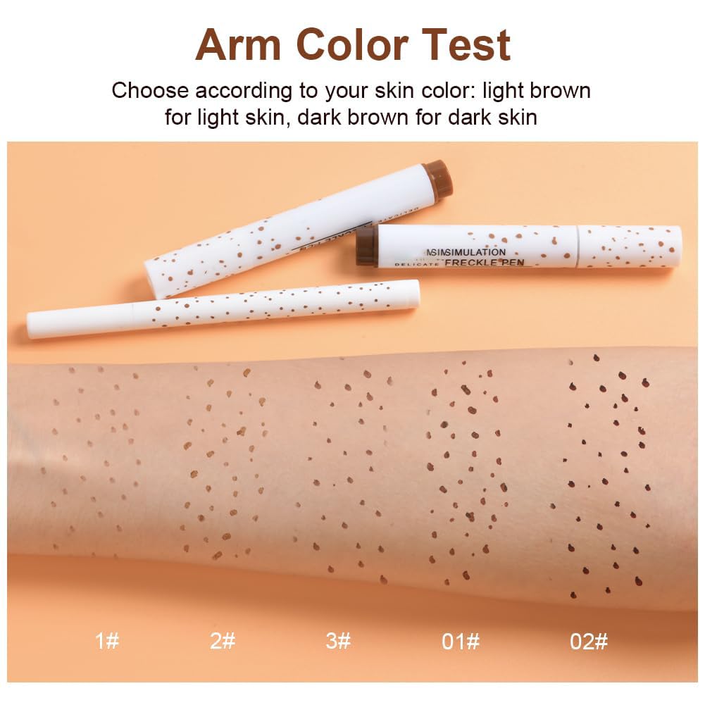 OunTechGlory Natural-Looking Freckle Pen - Waterproof, Long-Lasting, Easy to Use for Effortless Sunkissed Makeup - Light Brown