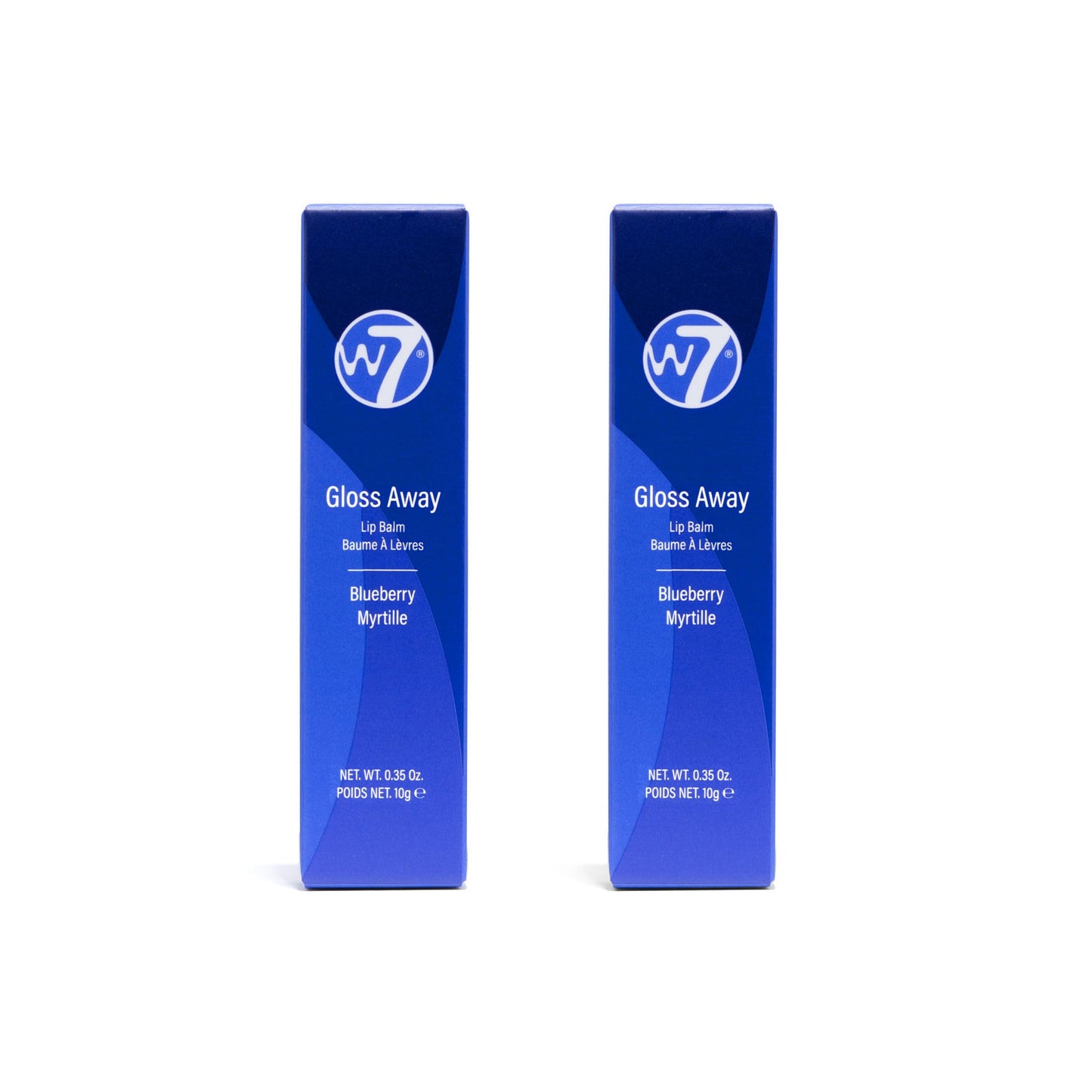 W7 Gloss Away Lip Balm - 2Pcs - Nourishing Lip Balm Formula With Shea Butter - Blueberry