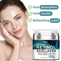 Jinjiar Retinol Collagen Cream with 5% Hyaluronic Acid,Retinol Face Cream with Collagen,Anti Wrinkle Face Cream,Anti Aging Face Cream,Retinol Serum for Face,Night Moisturiser,Day Cream for Women Anti Aging