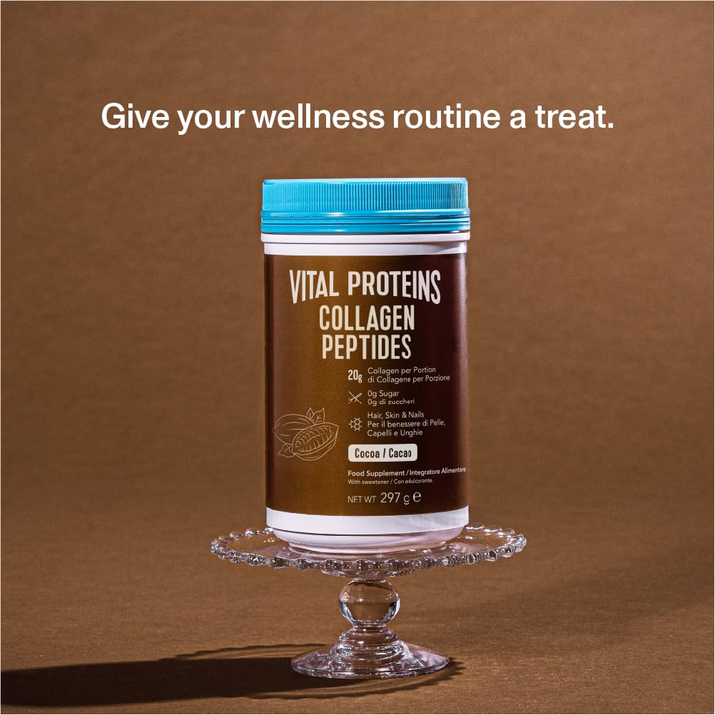 VITAL PROTEINS Vital Proteins Collagen Peptides Powder, Supplement (Type I, III), Cocoa Flavor, Hydrolyzed Collagen, for Skin Hair Nail Joint, Dairy and Gluten Free, 20g per Serving, 297g 1 Pack